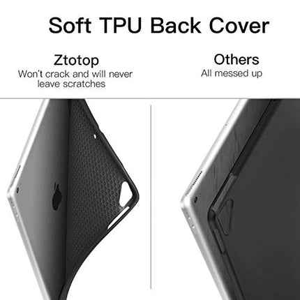Ztotop Case for iPad Pro 12.9 Inch 2017/2015 (1st & 2nd Generation)with Pencil Holder, Lightweight Soft TPU Back Cover + Auto Sleep/Wake, Black in India
