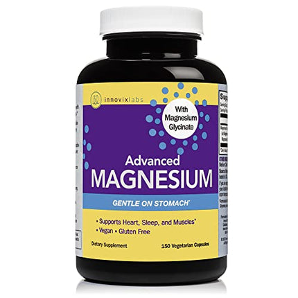InnovixLabs Advanced Magnesium, High Absorption Magnesium Glycinate & Magnesium Malate, Highly Bioavailable Chelated Magnesium, 210 mg per Serving, Soy & Gluten-Free, Non-GMO & Vegan, 150 Capsules in India