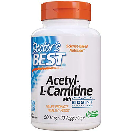 Doctor's Best Acetyl L-Carnitine, Help Boost Energy Production, Support Memory/Focus, Mood, Non-GMO, Vegan, Gluten Free, 120 Count (Pack of 1) (DRB-00152) in India