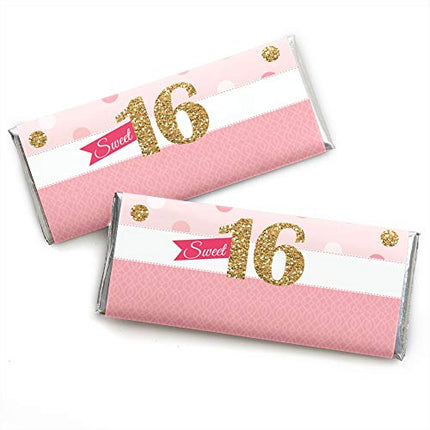 Buy Big Dot of Happiness Sweet 16 - Candy Bar Wrappers 16th Birthday Party Favors - Set of 24 India