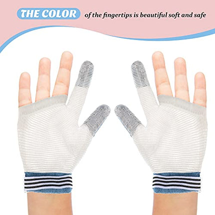 2 Pairs Baby Stop Thumb Sucking Finger Guard Kid Infant Stop Thumb Sucking Kit Soft Mesh Fabric Stop Sucking Glove No Scratch Breathable Finger Thumb Protector (for 15 Months to 1 Years Old) in India