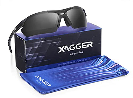 Xagger Polarized Wrap Around Sport Sunglasses for Men Women UV400 Lightweight Baseball Running Cycling Glasses