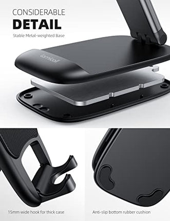 buy Lamicall Foldable Phone Stand for Desk - Height Adjustable Cell Phone Holder Portable Cellphone in India