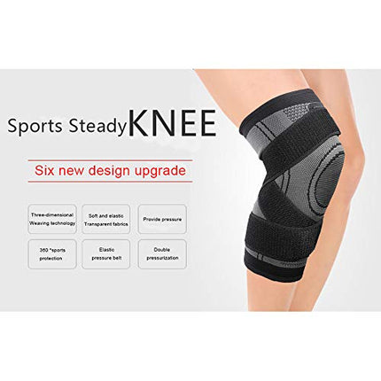 Knee Sleeve, Knee Pads Compression Fit Support -for Joint Pain and Arthritis Relief, Improved Circulation Compression - Wear Anywhere - Single (Black, XXL)