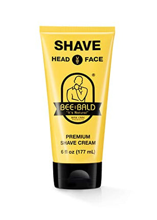 BEE BALD SHAVE Premium Shave Cream Goes On Light & Slick For A Shave That's Incredibly Smooth & Quick For Both Face And Head, 6 Fl. Oz. in India
