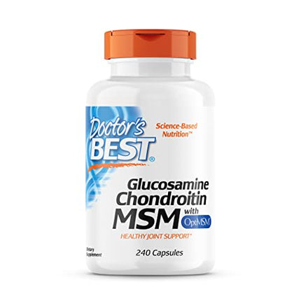 Doctor's Best Glucosamine Chondroitin Msm with OptiMSM Capsules, Supports Healthy Joint Structure, Function & Comfort, Non-GMO, Gluten Free, Soy Free, 240 Count (Pack of 1) in India