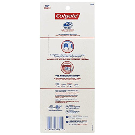 Colgate 360 Whole Mouth Clean Toothbrush, Soft Toothbrush for Adults, 4 Count(Pack of 1) in India