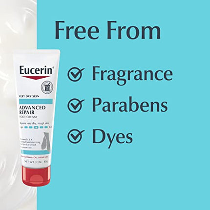Eucerin Advanced Repair Foot Cream - Fragrance Free, Foot Lotion for Very Dry Skin - 3 oz. Tube (Pack of 3) in India