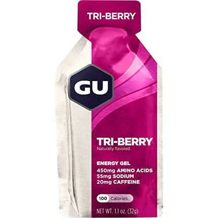 GU Energy Gels Original Sports Nutrition Tri-Berry Energy Gels 