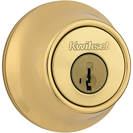 Kwikset 660 Single Cylinder Deadbolt featuring SmartKey® in Polished Brass