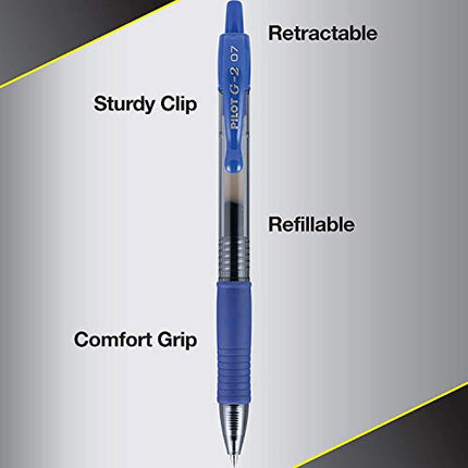 Buy PILOT G2 Premium Gel Pens, Fine Point Gel Ink Pen, 0.7 mm, Refillable & Retractable Rolling Ball in India.