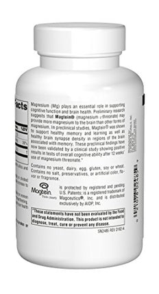 Source Naturals Magtein Magnesium L-Threonate 667mg Supports Focus, Mood, Healthy Memory, Cognitive Function, Sleep - 90 Capsules