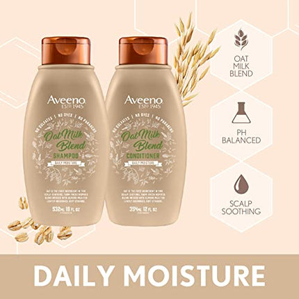 Aveeno Farm-Fresh Oat Milk Sulfate-Free Conditioner with Colloidal Oatmeal & Almond Milk, Scalp Soothing & Moisturizing Daily Conditioner for All Hair Types, Paraben & Dye-Free, 12 Fl Oz