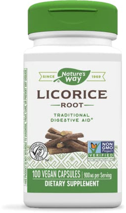 Nature's Way Premium Herbal Licorice Root, 900 mg per serving, 100 Vcaps in India