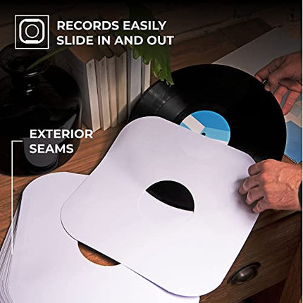 BIG FUDGE Vinyl Record Inner Sleeves 50x | Made from Heavyweight & Acid Free Paper | Album Covers with Round Corners for Easy Insert | Slim Record Jackets to Protect Your LPs & Singles | 12" in India