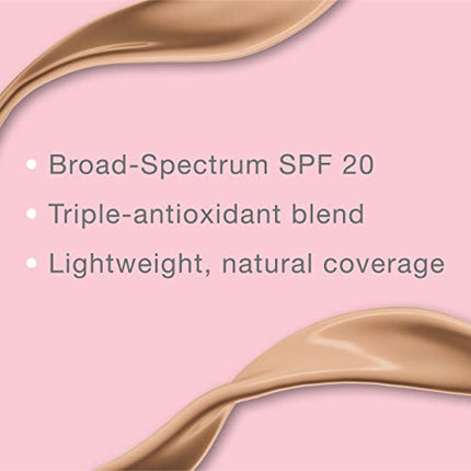 Neutrogena Healthy Skin Liquid Makeup Foundation, Broad Spectrum SPF 20 Sunscreen, Lightweight & Flawless Coverage Foundation with Antioxidant Vitamin E & Feverfew, 30 Buff, 1 fl. oz