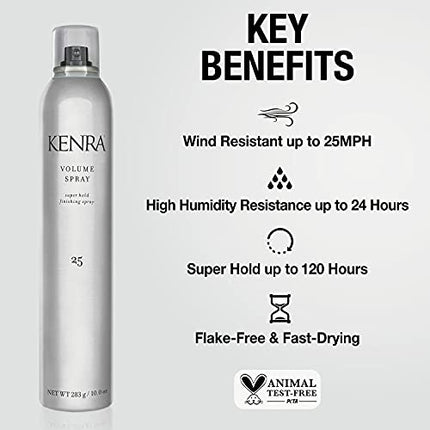 Kenra Volume Spray 25 55% | Super Hold Finishing & Styling Hairspray | Flake-free & Fast-drying | Wind & Humidity Resistance | All Hair Types | 10 oz in India