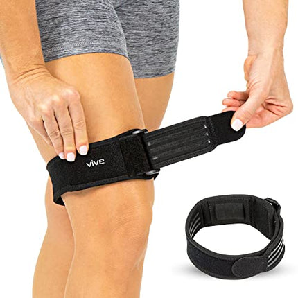 Vive IT Band Strap - Iliotibial Band Compression Wrap - Outside of Knee Pain, Hip, Thigh & ITB Syndrome Support - Neoprene Brace for Running and Exercise - Athletic Stabilizer for Men, Women