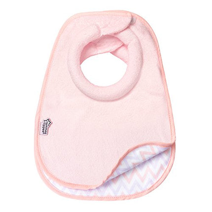 Tommee Tippee Closer to Nature Comfi-Neck Baby Bib with Padded Collar, Reversible – Pink Chevron, 2 Count