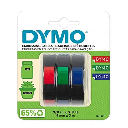 DYMO 1741671 Embossing Tape, Red, Green and Blue, 3/8-Inch in India
