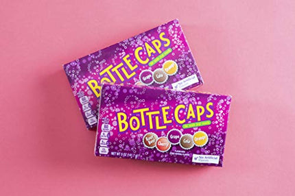 Bottle Caps, The Soda Pop Candy, Cherry, Grape, Root Beer & Orange Flavors, 5 Ounce Movie Theater Candy Box (Pack of 10)