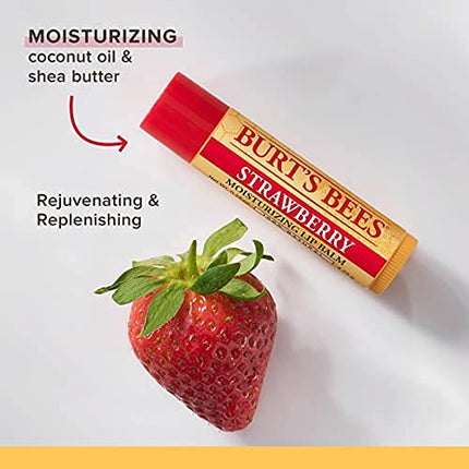Burt's Bees 100% Natural Origin Moisturizing Lip Balm, Multipack, Original Beeswax, Strawberry, Coconut & Pear and Vanilla Bean with Beeswax & Fruit Extracts, 4 Tubes in India