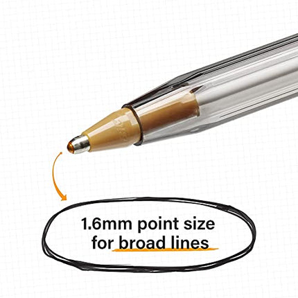 Buy Bic Msb11bk Cristal Xtra Bold Ballpoint Stick Pen, Black Ink, 1.6Mm, Bold, Dozen India