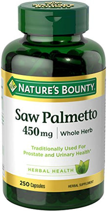 Nature's Bounty Saw Palmetto Support for Prostate and Urinary Health, Herbal Health Supplement, 450mg, 250 Capsules in India
