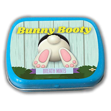 Bunny Booty Breath Mints – Rabbit Butt Design – Novelty Candy Gift for Kids – Hinged Collectible Tin of Sugar-Free Peppermint Candy
