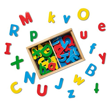 Melissa & Doug 52 Wooden Alphabet Magnets in a Box - Uppercase and Lowercase Letters - ABC Learning Toys, Chunky Magnetic Letters For Toddlers And Kids Ages 3+ in India