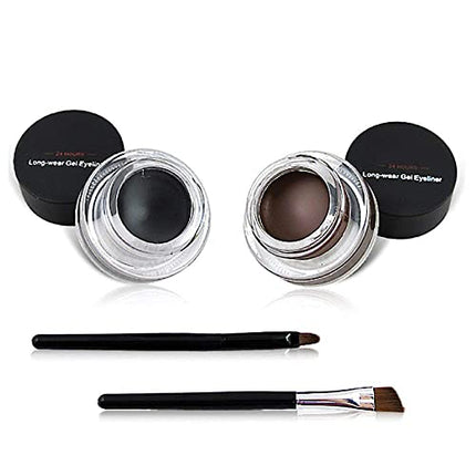 Buy UCANBE 2 in 1 Black and Brown Gel Eyeliner Set, High Pigmented Waterproof Matte Smudge-proof Eye in India.