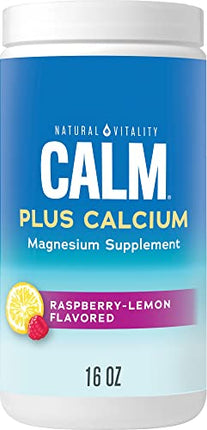 Natural Vitality Calm, Magnesium Citrate & Calcium Supplement, Drink Mix Powder Supports a Healthy Response to Stress, Gluten Free, Vegan, & Non-GMO, Raspberry Lemon, 16 Oz in India