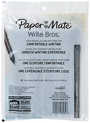 Paper Mate Write Bros Ballpoint Pens, Medium Point (1.0mm), Blue, 10 Count
