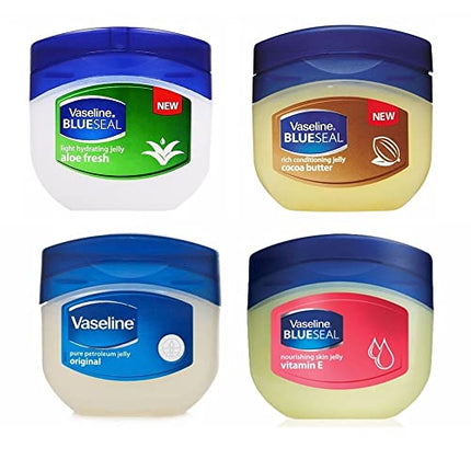 Buy Vaseline Blue Seal Series (Variety 4 Pack)Cocoa Butter, Vitamin E, Aloe fresh, Original India
