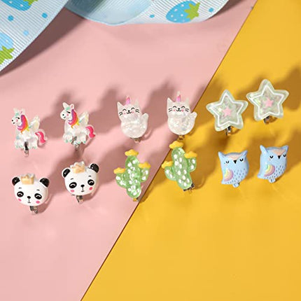Buy PinkSheep Bling Clip On Earrings for Little Girls, Unicorn Earrings Cake Earrings Ladybug Earrings for Kids, 12 Pairs,  Gift India