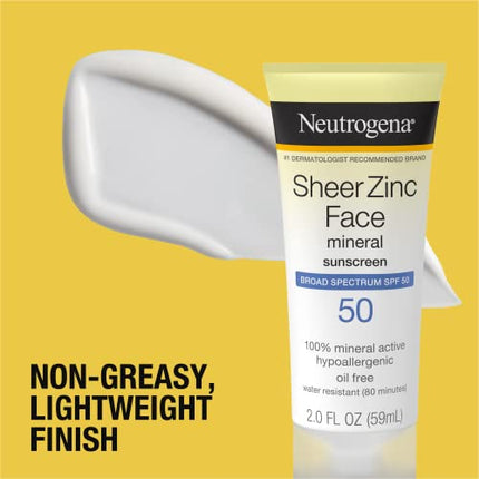 Buy Neutrogena Sheer Zinc Oxide Dry-Touch Mineral Face Sunscreen Lotion with Broad Spectrum SPF 50 in India