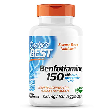 Doctor's Best BenFotiamine with BenfoPure, Non-GMO, Gluten Free, Vegan, Helps Maintain Blood Sugar Levels, 150 mg, 120 Veggie Caps (DRB-00129) in India