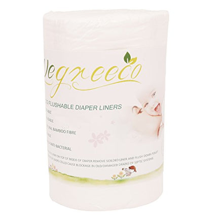 wegreeco 100% Bamboo Unscented Diaper Liners,Fragance Free and Chlorine Free - 100 Sheets Per Roll (1 Roll, Bamboo)