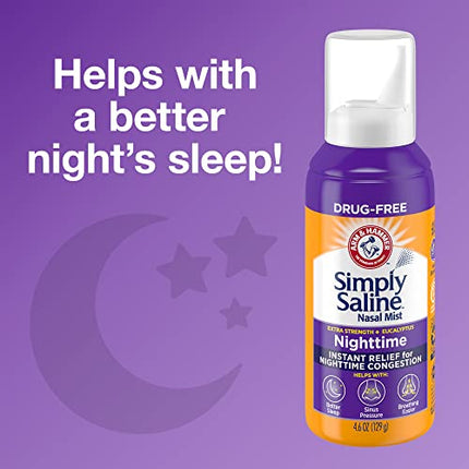 Buy ARM & HAMMER Simply Saline Nighttime Nasal Mist 4.6oz- Instant Relief for SEVERE Congestion- One 4.6oz Bottle India