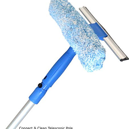 Unger Professional 14" Window Cleaning Tool: 2-in-1 Microfiber Scrubber and Squeegee