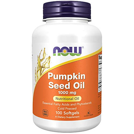NOW Supplements, Pumpkin Seed Oil 1000 mg with Essential Fatty Acids and Phytosterols, Cold Pressed, 100 Softgels in India