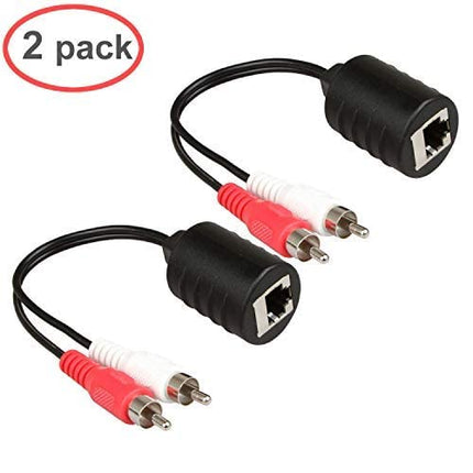 Buy LINESO 2Pack Stereo RCA to Stereo RCA Audio Extender Over Cat5 (2X RCA to RJ45 Female) in India India