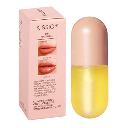 KISSIO Lip Plumper,Natural Lip Plumper,KISSIO lip plumper for day use,Lip Plumper Gloss Make Lips Fuller and Moisturizing 5.5ml