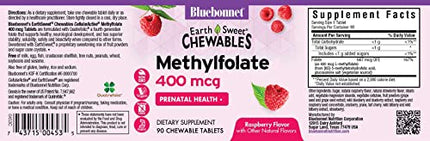BlueBonnet Earth Sweet Cellular Active Methylfolate 400 mcg Chewable Tablets, 90 Count in India
