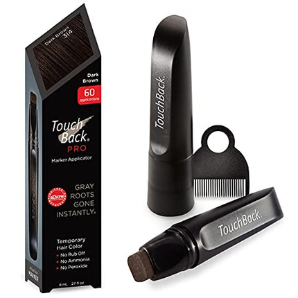 TouchBack PRO Gray Root Touch Up Marker Applicator - Real Hair Color Dark Brown