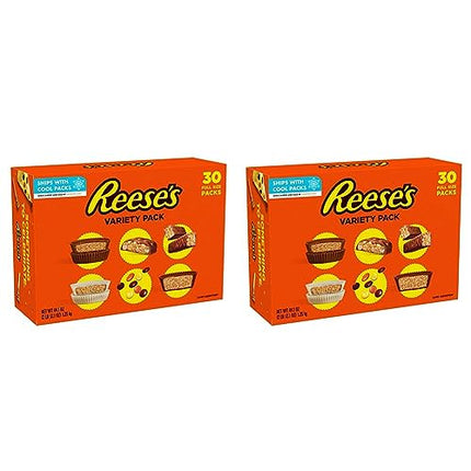 REESE'S Assorted Peanut Butter Candy Bulk Box, 44.1 oz (30 Count) (Pack of 2)