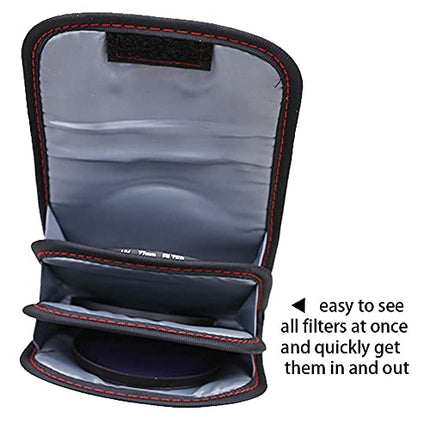 Buy Filter Case, 2PCS 3-Pocket Camera Lens Filter Carry Case for Professional Photography in India