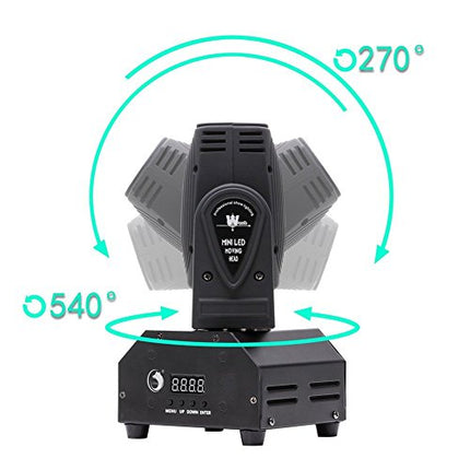 U`King LED Moving Head Light RGBW Beam Lights with DMX for Live Show DJ Disco Events Party Stage Lighting KTV Wedding (1 Pack)