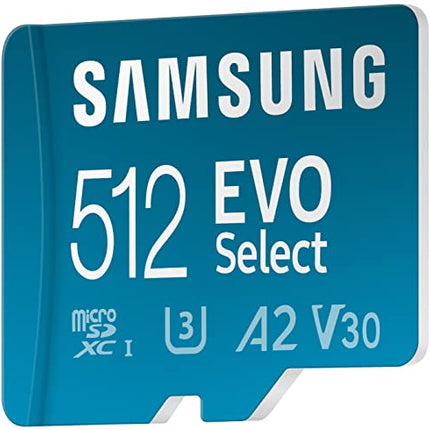 Buy SAMSUNG EVO Select Micro SD-Memory-Card + Adapter, 512GB microSDXC 130MB/s Full HD & 4K UHD, UHS in India