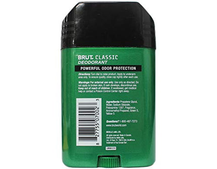 Brut Deodorant Oval Solid 2.25 Oz. (3 Pack)